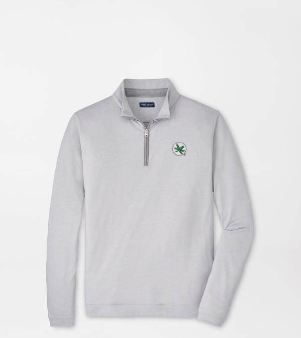 The Ohio State Buckeyes Albatross Cotton-Blend Piqu&eacute; Quarter-Zip in Gale Grey