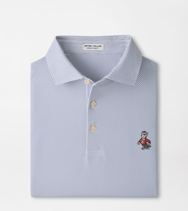 NC State Strutting Wolf Phoenix Performance Jersey Polo in WHITE / BALI BLUE