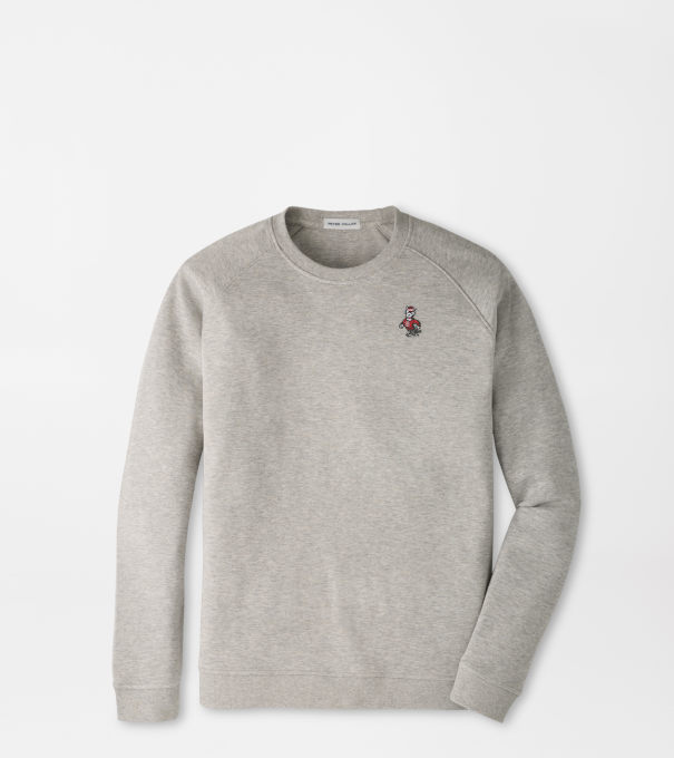 NC State Strutting Wolf Crown Comfort Knit Crew in Light Grey
