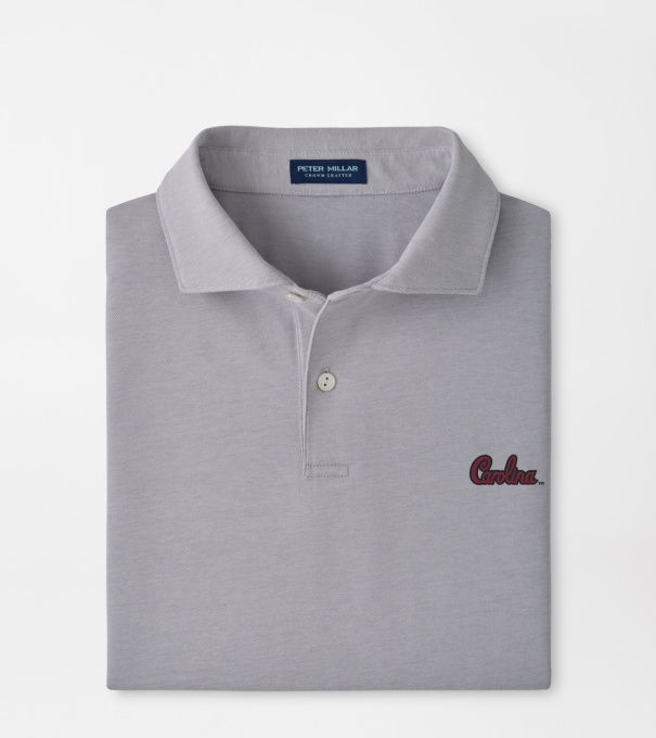South Carolina Script Albatross Cotton-Blend Piqu&eacute; Polo in Gale Grey