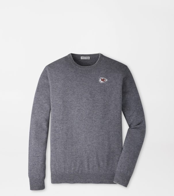 Kansas City Chiefs Crown Heritage Cashmere Crewneck Sweater in OSLO GREY