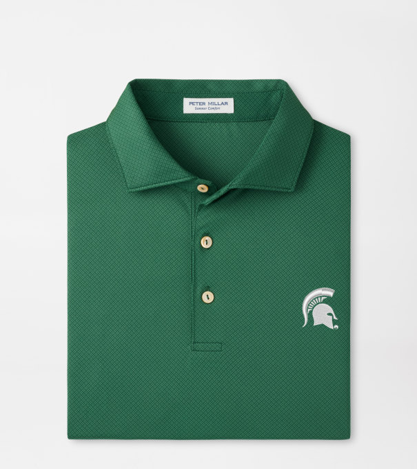 Michigan State Spartans Hugo Performance Jersey Polo in Green1