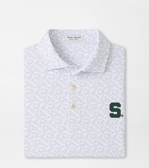Michigan State Bases Loaded Performance Jersey Polo in White