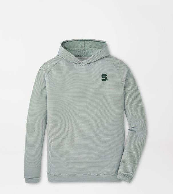 Michigan State Pine Sugar Stripe Performance Hoodie in Green1