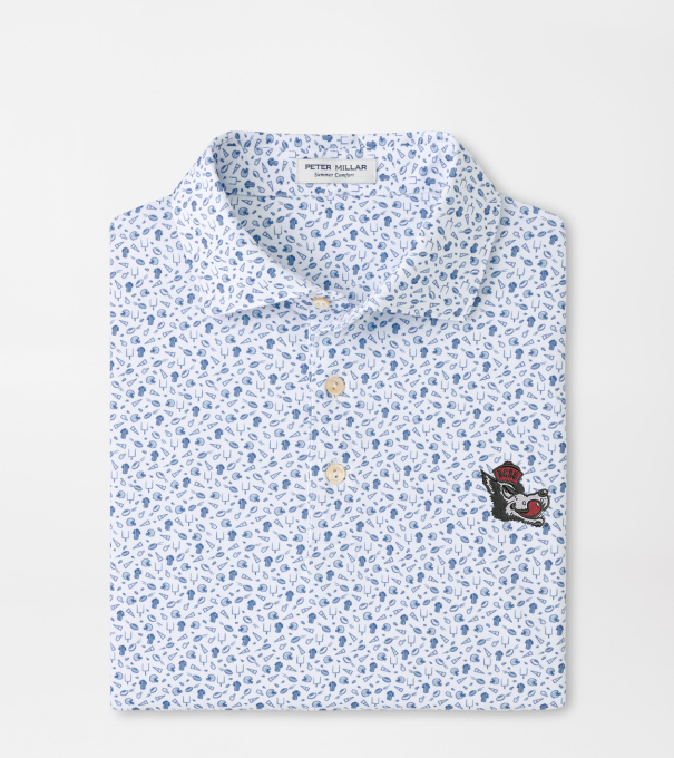 NC State Vault Kick Off Performance Jersey Polo in Blue Frost