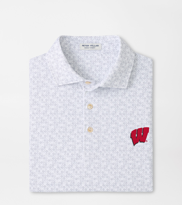Wisconsin Bases Loaded Performance Jersey Polo in White