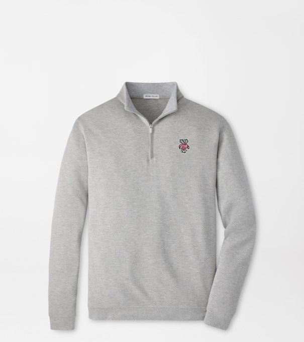 Wisconsin Crown Comfort Pullover in Light Grey