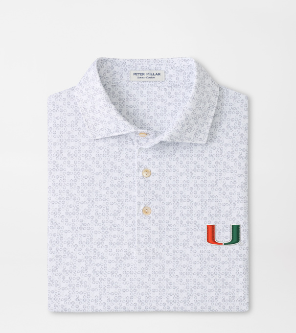 Miami Bases Loaded Performance Jersey Polo in White