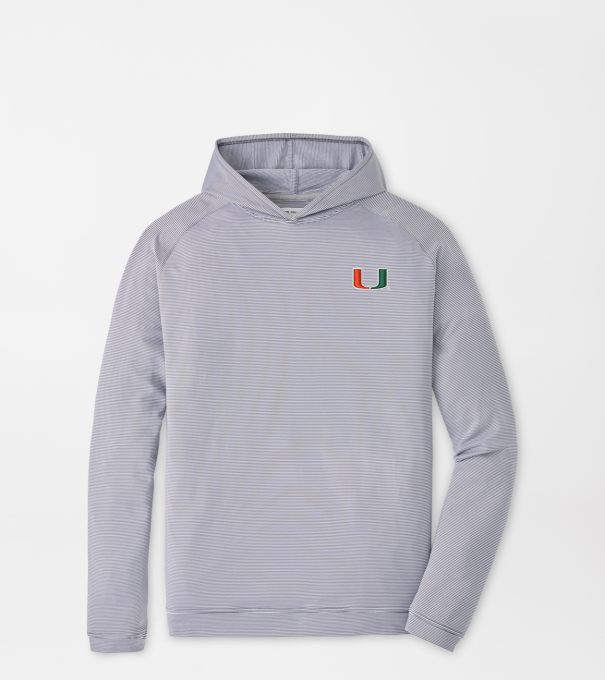 Miami Pine Sugar Stripe Performance Hoodie in Iron