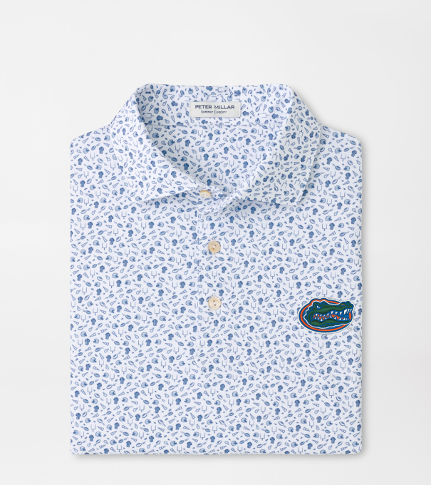 Florida Kick Off Performance Jersey Polo in Blue Frost