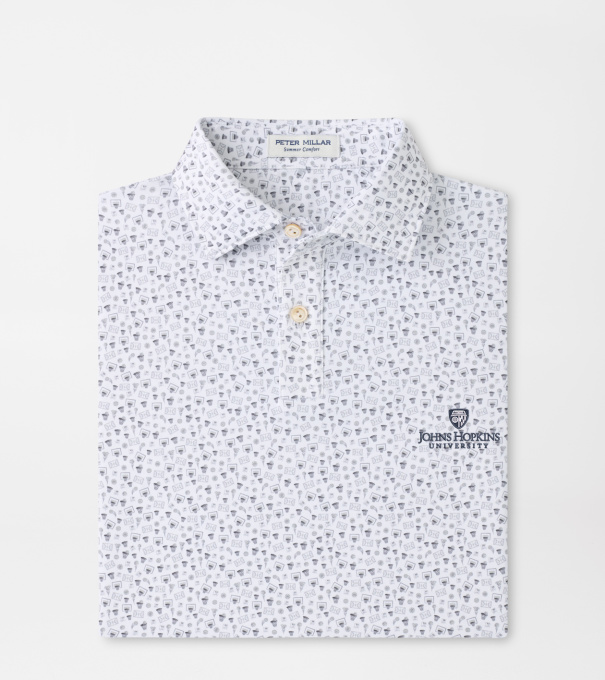 Johns Hopkins Buzzer Beater Youth Performance Jersey Polo in White