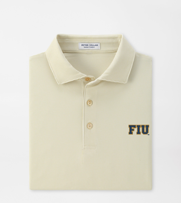 Florida International University Border Performance Jersey Polo in GOLD2