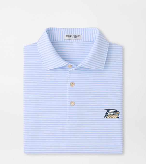 Georgia Southern Tiebreaker Performance Jersey Stripe Polo in White