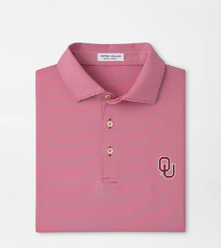 Oklahoma Jubilee Stripe Performance Polo | Men's Collegiate