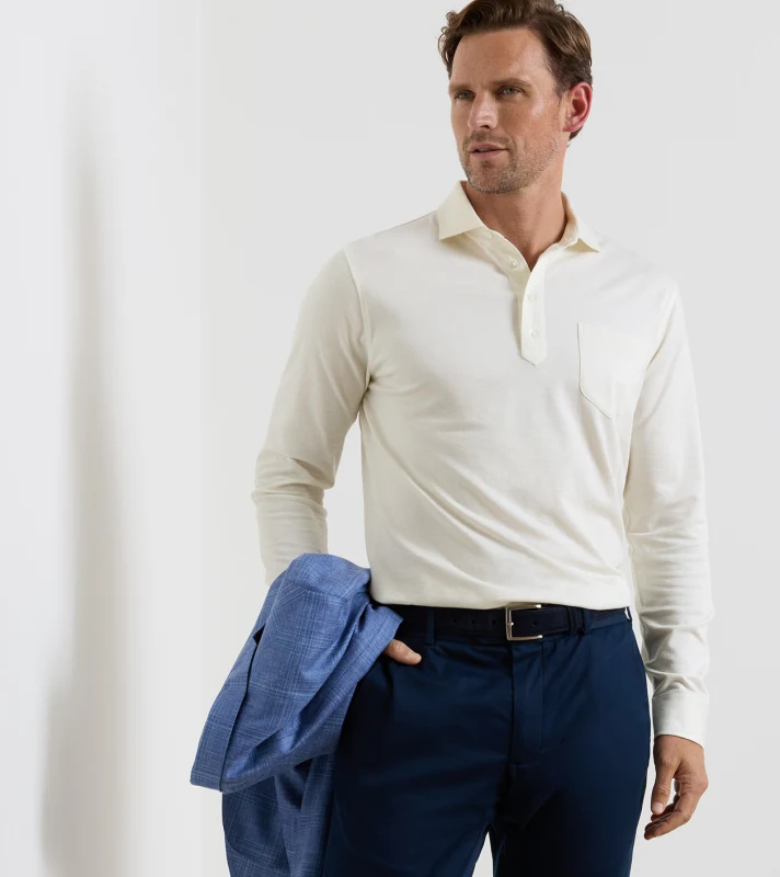 Landon Long-Sleeve Polo | Men's Polos | Peter Millar