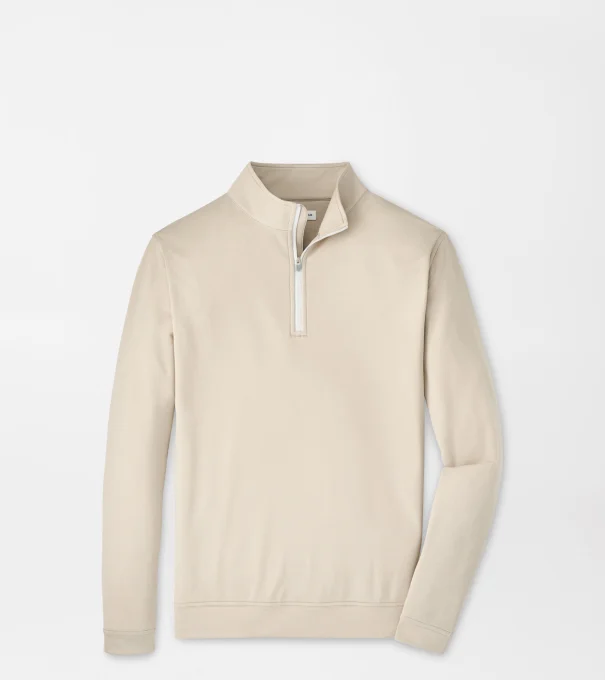 Perth M&eacute;lange Performance Quarter-Zip in BISCUIT