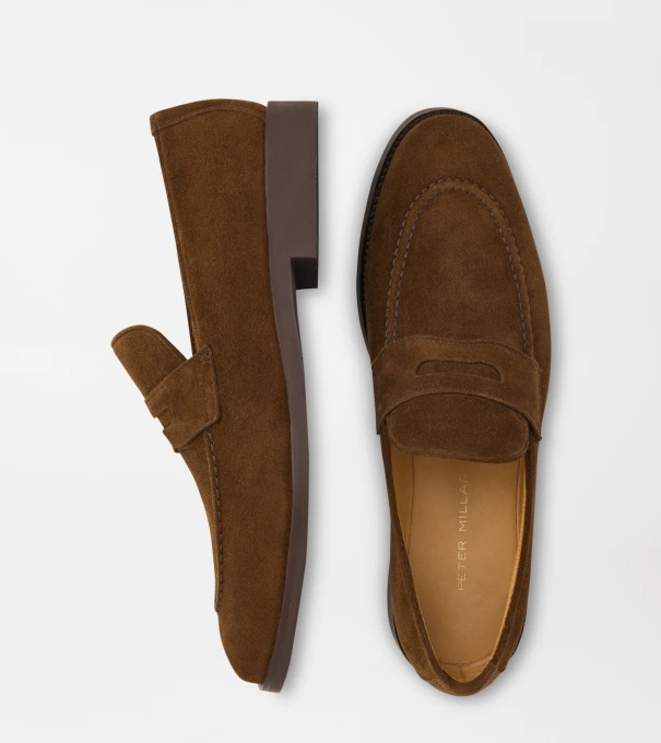 Madison Suede Penny Loafer in WALNUT