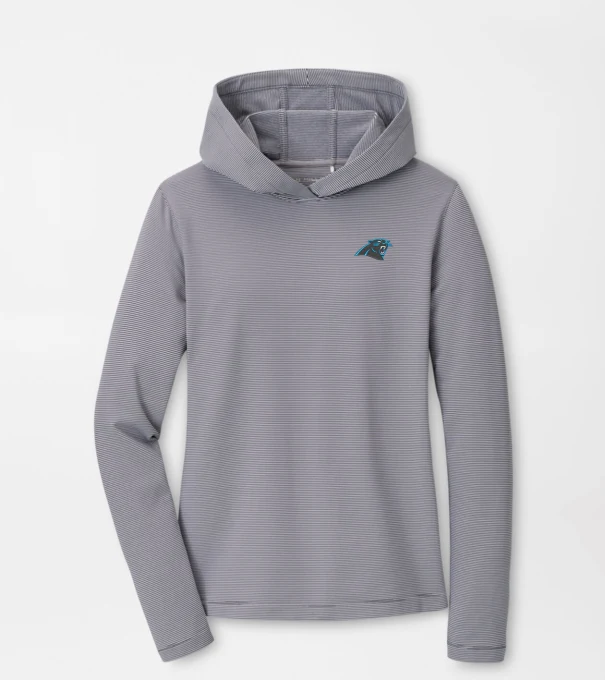 Carolina Panthers Women's Pine Sugar Stripe Performance Hoodie in Iron