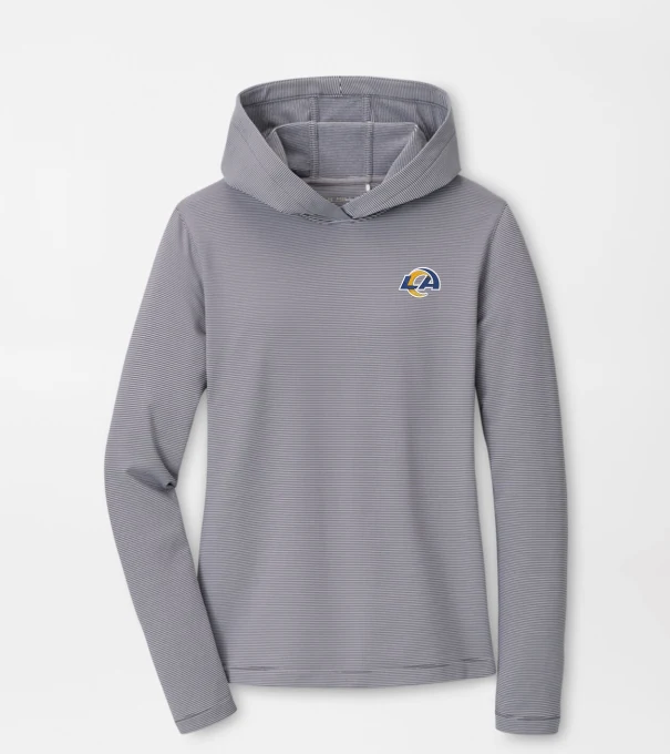 Los Angeles Rams Women's Pine Sugar Stripe Performance Hoodie in Iron