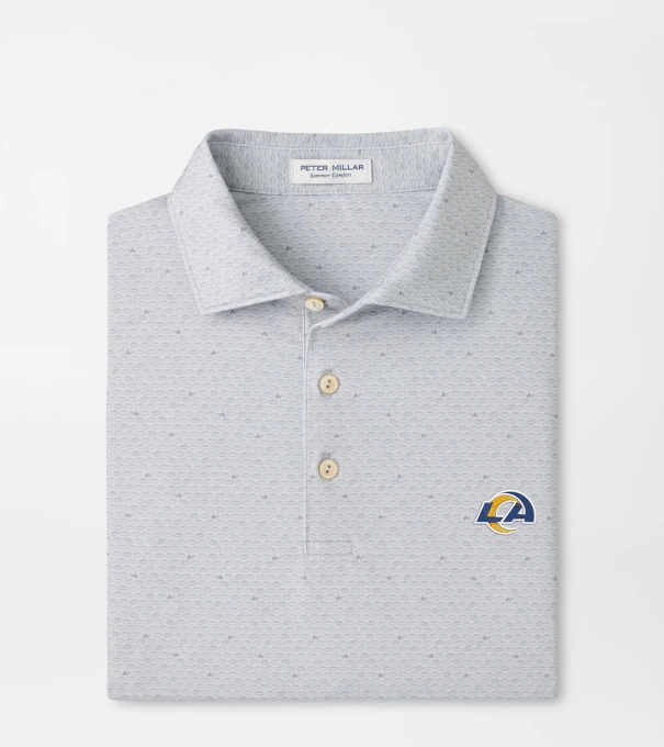 Los Angeles Rams On The Ball Performance Jersey Polo in British Grey