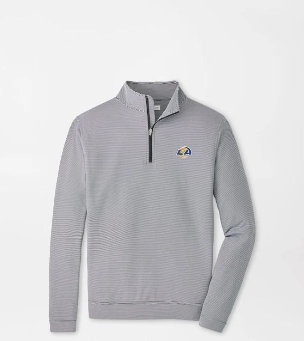Los Angeles Rams Perth Sugar Stripe Performance Quarter-Zip in Black/White