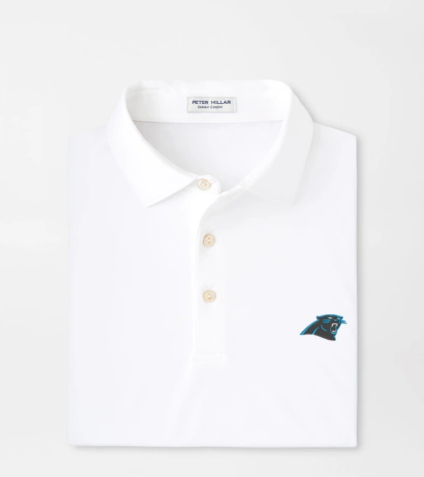 Carolina Panthers Solid Performance Jersey Polo in White