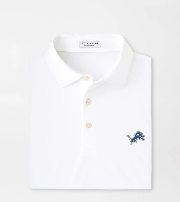 Detroit Lions Solid Performance Jersey Polo in White