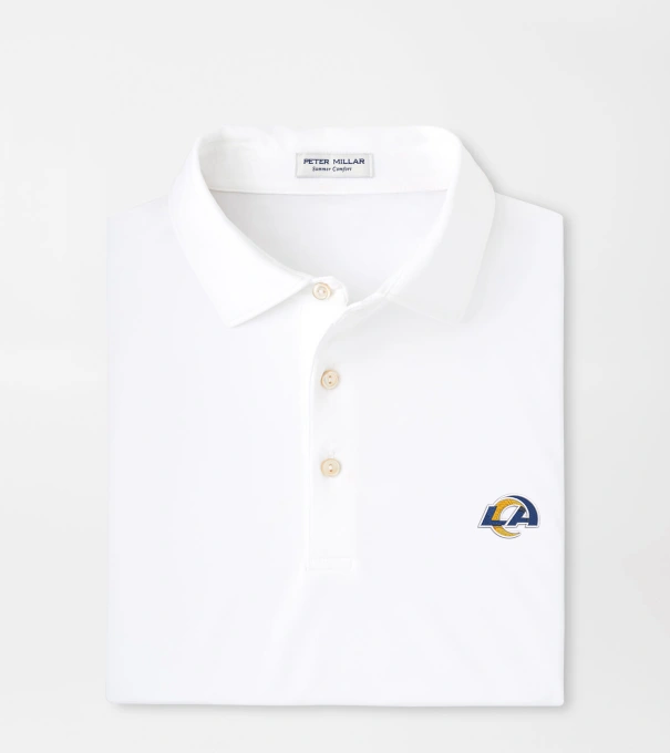 Los Angeles Rams Solid Performance Jersey Polo in White