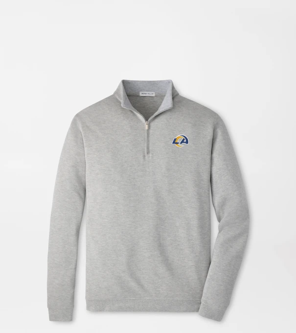 Los Angeles Rams Crown Comfort Quarter-Zip Pullover in Light Grey