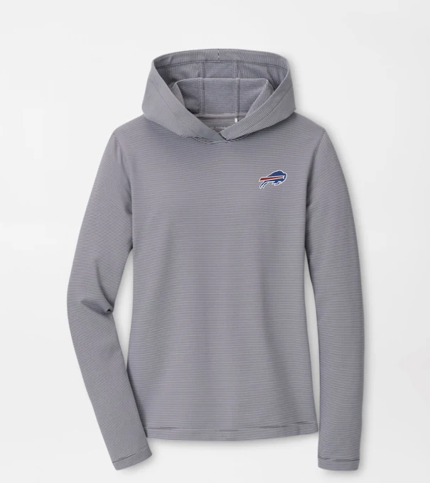Buffalo Bills Women's Pine Sugar Stripe Performance Hoodie in Iron
