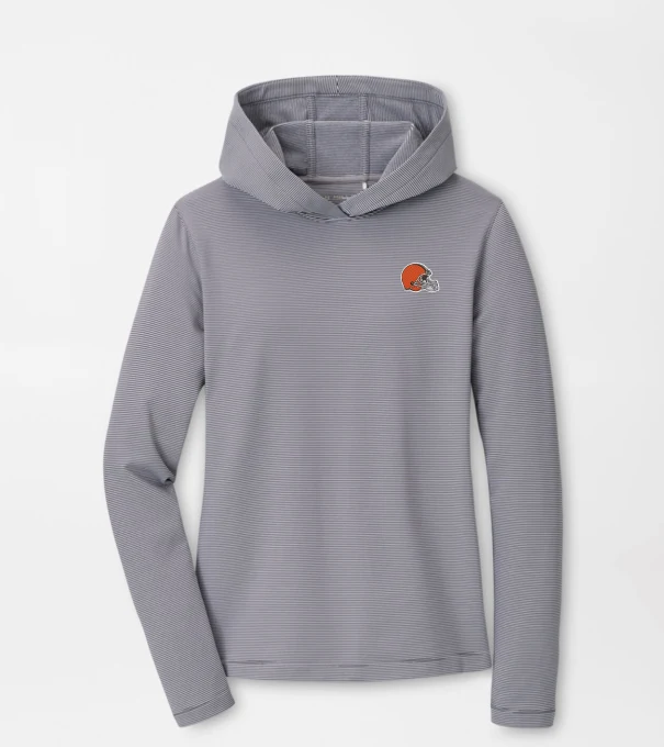 Cleveland Browns Women's Pine Sugar Stripe Performance Hoodie in Iron
