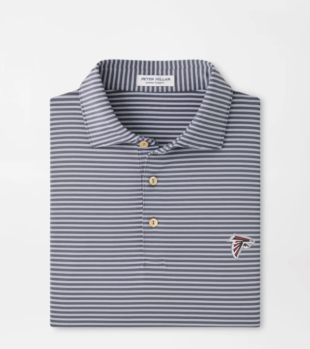 Atlanta Falcons Tiebreaker Performance Jersey Stripe Polo in Iron
