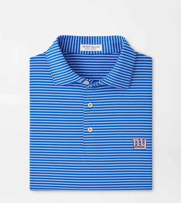 New York Giants Tiebreaker Performance Jersey Stripe Polo in Blue3