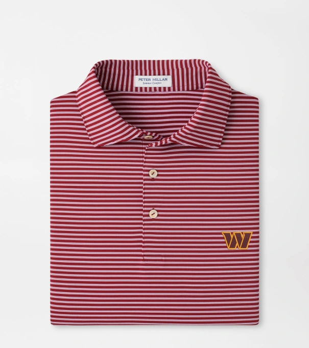Washington Commanders Tiebreaker Performance Jersey Stripe Polo in Maroon2