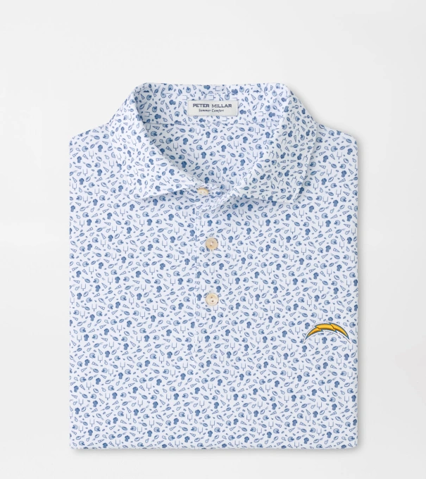 Los Angeles Chargers Kick Off Performance Jersey Polo in Blue Frost
