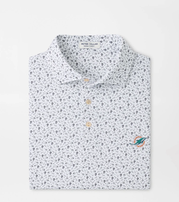 Miami Dolphins Kick Off Performance Jersey Polo in Gale Grey
