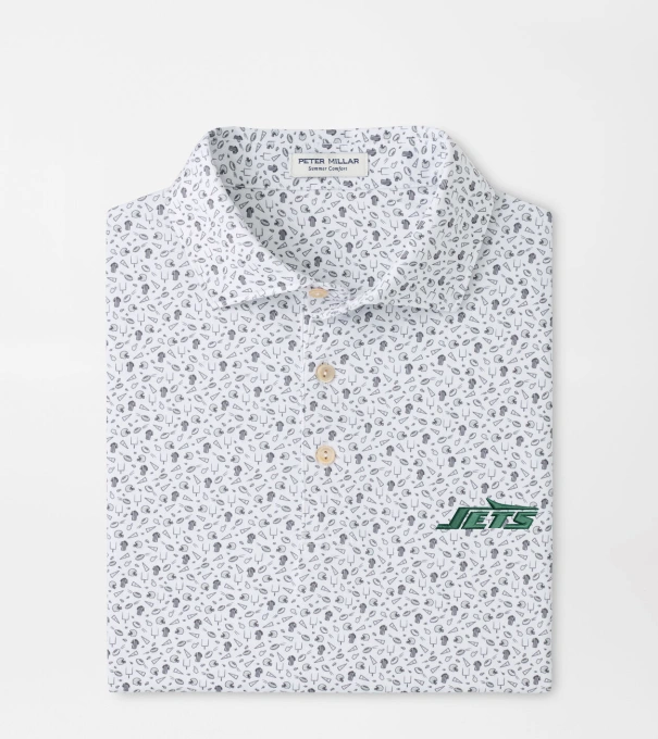 New York Jets Kick Off Performance Jersey Polo in Gale Grey