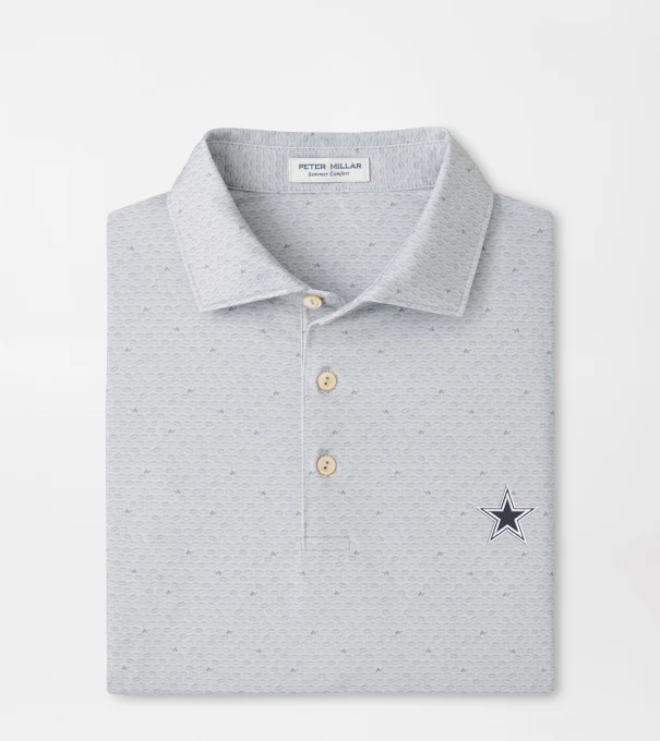 Dallas Cowboys On The Ball Performance Jersey Polo in British Grey