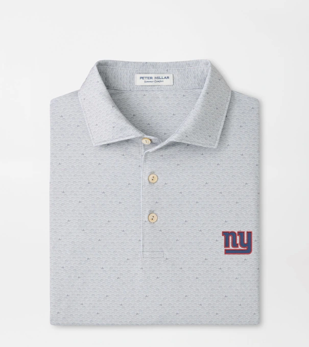 New York Giants On The Ball Performance Jersey Polo in British Grey