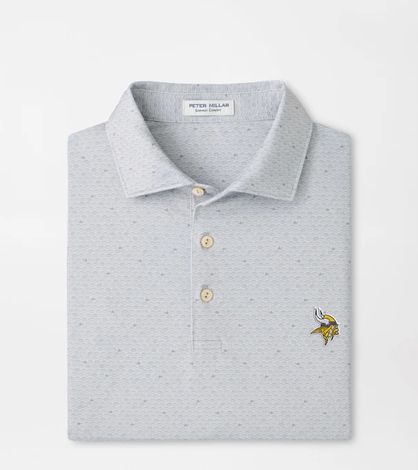 Minnesota Vikings On The Ball Performance Jersey Polo in British Grey