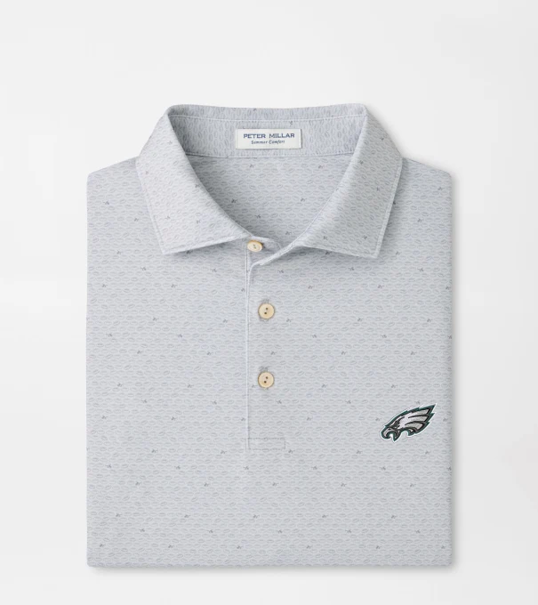 Philadelphia Eagles On The Ball Performance Jersey Polo in British Grey