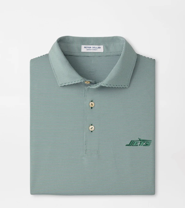 New York Jets Jubilee Stripe Performance Polo in Green1
