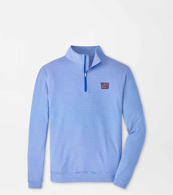 New York Giants Perth Sugar Stripe Performance Quarter-Zip in Blue3/White