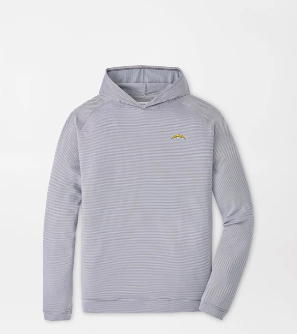 Los Angeles Chargers Pine Sugar Stripe Performance Hoodie in Iron