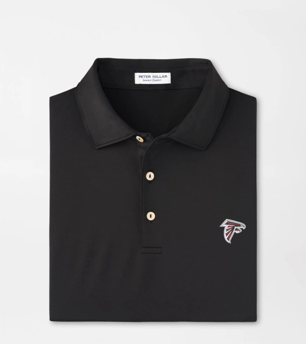 Atlanta Falcons Solid Performance Jersey Polo in Black
