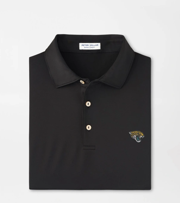 Jacksonville Jaguars Solid Performance Jersey Polo in Black