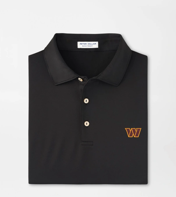 Washington Commanders Solid Performance Jersey Polo in Black