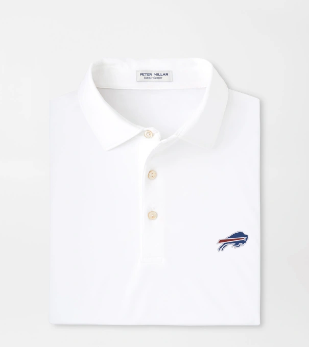 Buffalo Bills Solid Performance Jersey Polo in White