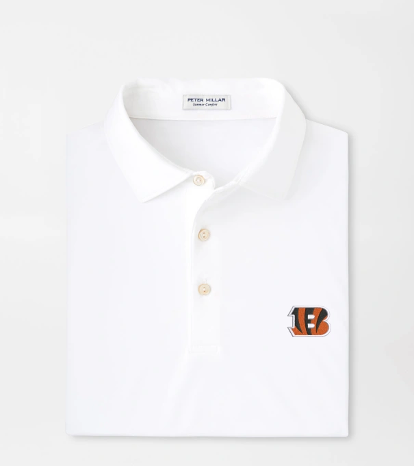 Cincinnati Bengals Solid Performance Jersey Polo in White