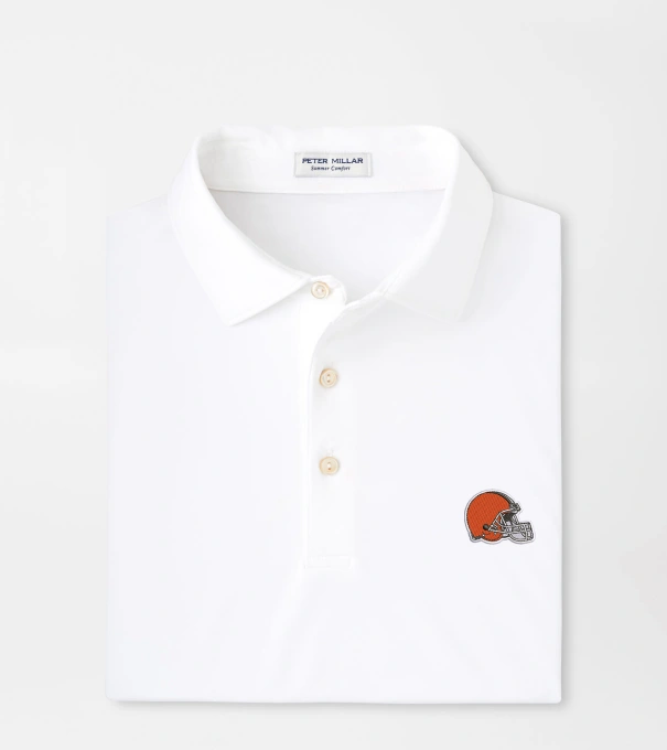 Cleveland Browns Solid Performance Jersey Polo in White